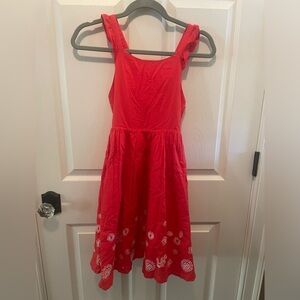 Boden dress with criss-cross back and embroidery. Boden 11-12